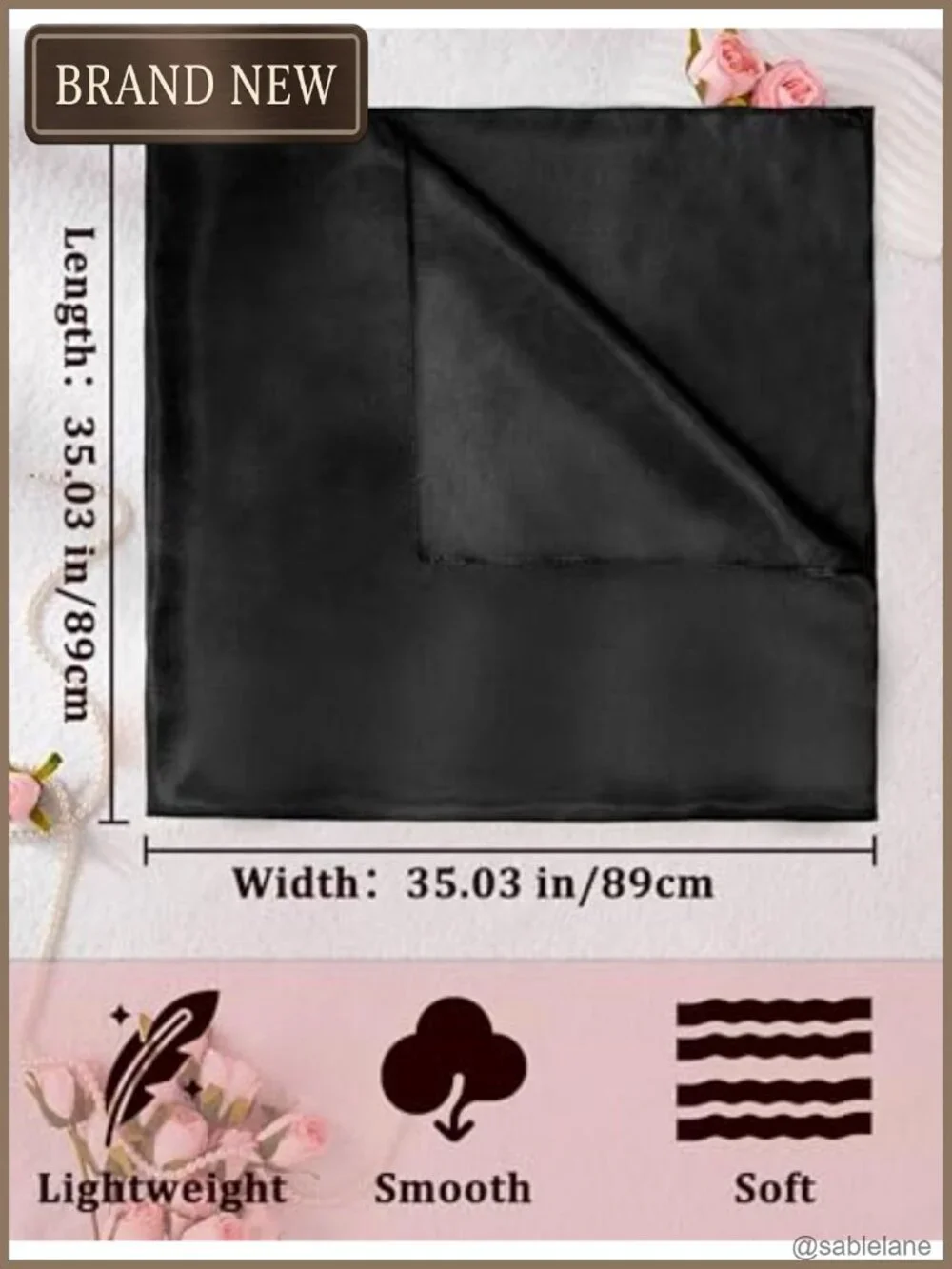 Satin Square Head Scarf for Women, Silk-Like Hair Wrap Bandana, Multipurpose